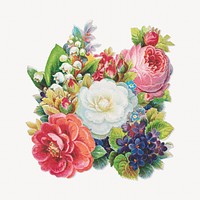 Colorful flowers, vintage botanical illustration. Remixed by rawpixel.