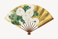 Chrysanthemum, Japanese hand fan. Remixed by rawpixel.