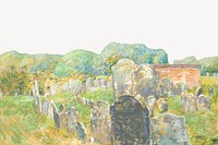 Colonial Graveyard at Lexington, illustration by Childe Hassam. Remixed by rawpixel.