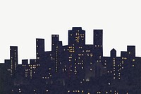 Night lights of Manhattan, cityscape illustration by Joseph Pennell psd. Remixed by rawpixel.