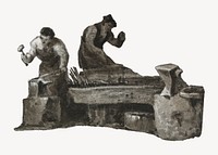 The Blacksmith, vintage illustration by George Jones. Remixed by rawpixel.