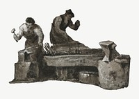 The Blacksmith, vintage illustration by George Jones psd. Remixed by rawpixel.