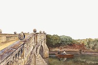 Clare College and Bridge over the Cam with King's College psd. Remixed by rawpixel.