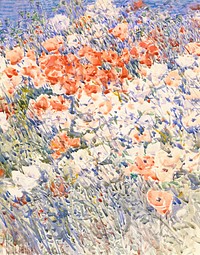 The Island Garden by Childe Hassam. Digitally enhanced by rawpixel.