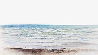 Ocean watercolor border. Remixed from George Elbert Burr artwork, by rawpixel.
