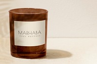 Candle label mockup psd, aromatic home spa product