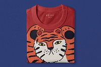 Tiger printed t-shirt mockup, Chinese New Year celebration fashion psd