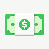 3D dollar bill, money clipart, financial business graphic psd