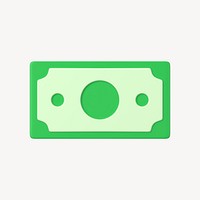 3D bank note clipart, money & finance, business graphic psd