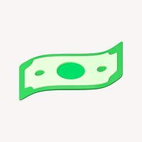 3D bank note clipart, money & finance, business graphic psd