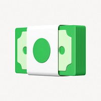 3D bank note clipart, money & finance, business graphic 