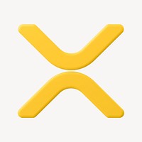 3D XRP blockchain cryptocurrency icon, open-source finance psd