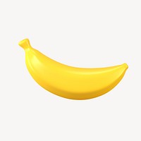 Banana clipart, 3d fruit graphic