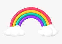 Rainbow clipart, 3d birthday graphic