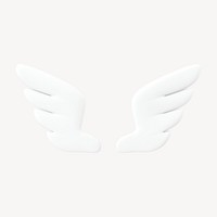 White wings clipart, cute 3d graphic psd