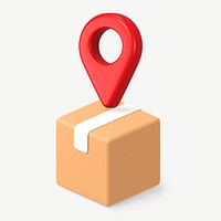 3D parcel box, delivery tracking concept illustration psd