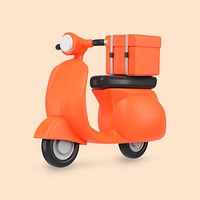 3D motorcycle, food delivery service vehicle illustration