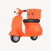 3D motorcycle, food delivery service vehicle illustration