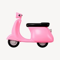 Pink motorcycle, 3D EV vehicle illustration psd