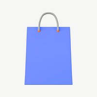 3D shopping bag, purple object illustration psd