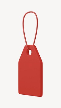 3D red clothing tag, product label design