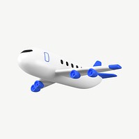 3D plane collage element, side view design psd