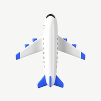 3D plane collage element, top view design psd