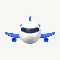 3D plane collage element, front view design psd