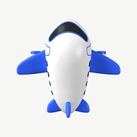 3D plane collage element, top view design psd