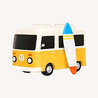 3D van collage element, transport design psd