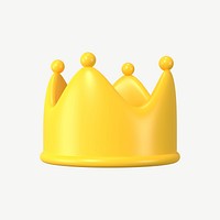 3D crown marketing clipart, ranking symbol psd