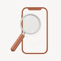 Magnifying glass clipart, online search graphic psd