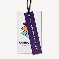 Clothing tag mockup, fashion branding psd