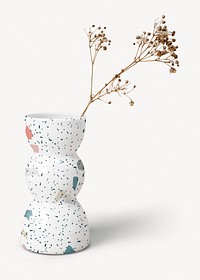 Flower vase mockup psd, abstract design