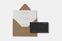 Envelope mockup, realistic invitation card psd