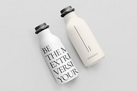 Stainless steel bottle mockup, product packaging psd