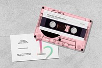 Cassette tape, music product branding psd