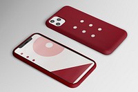 Smartphone screen mockup, case accessory psd