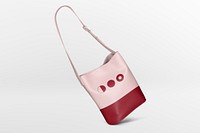 Pink shoulder bag mockup, women's accessory psd