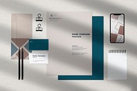 Professional corporate identity mockup, stationery set psd