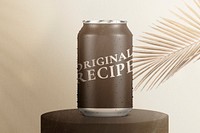 Soda can mockup, product packaging psd