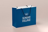 Paper shopping bag mockup, business branding design psd