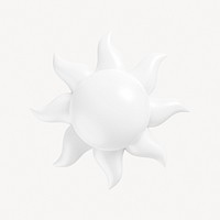 Sun, weather icon, 3D rendering illustration