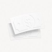 Money icon, 3D minimal illustration