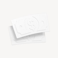 Money icon, 3D minimal illustration psd