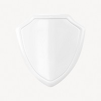 Shield icon, 3D minimal illustration