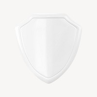 Shield icon, 3D minimal illustration psd