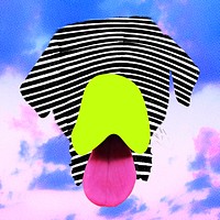 Striped dog head, abstract graphic