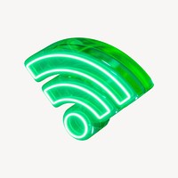 Wifi neon icon, 3D digital remix psd