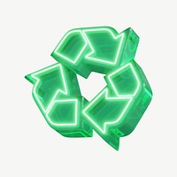 3D recycle icon element, digital remix psd